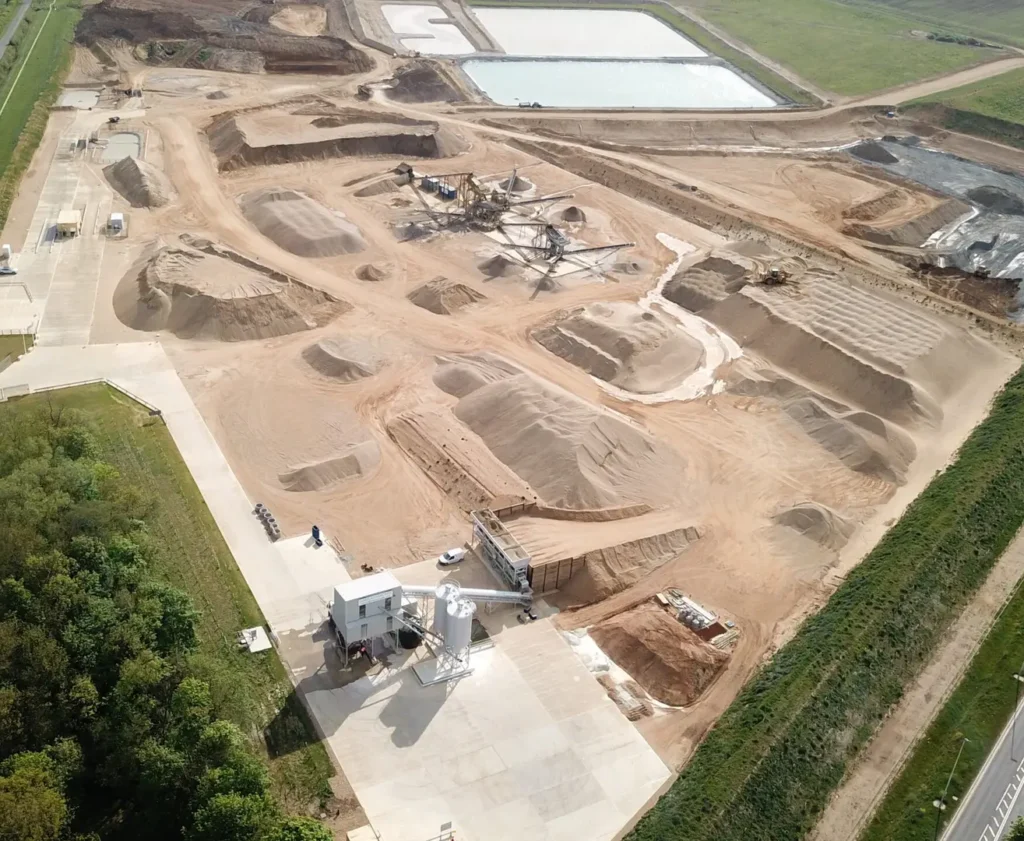 a aerial view of a construction site